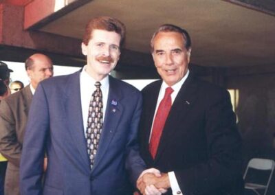 With Bob Dole during 1996 campaign. (Well, we carried San Diego County!)