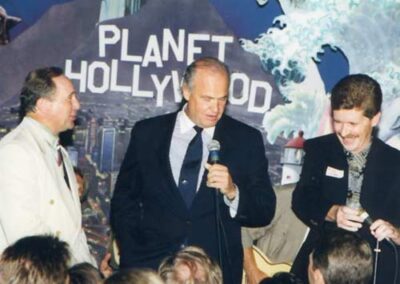 With one of Mark's best friends, Michael Reagan, and Tennessee Senator Fred Thompson. (Emceeing GOP Night at Planet Hollywood, August 1996)