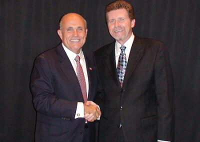 With Presidential candidate Rudy Giuliani (after emceeing his event), Del Mar, California - August 2007.