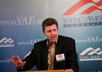 Speaking at Reagan Ranch luncheon (featuring Ann Coulter), May 2008.