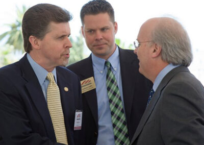 Talking strategy with Karl Rove (and Andrew Coffin, Director of the Reagan Ranch keeping an eye on me) Santa Barbara, CA April 30, 2010. Prior to emceeing Reagan Roundtable event with Mr.Rove.