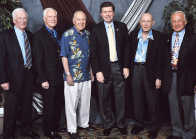 With many American astronaut heroes at Kennedy Space Center: Gene Cernan, Dave Scott, Jim Lovell, Tom Stafford, Buzz Aldrin; November 2010.