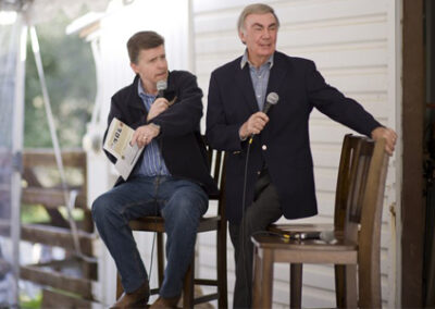 Bringing on ABC's Sam Donaldson at a Reagan Ranch event, Centennial Weekend, February 2011. Sam was a surprise guest (and gate crasher) at the event celebrating Ronald Reagan's 100th birthday.