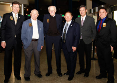 With legendary aviation hero Gen. Chuck Yeager, Bob Hoover (who Yeager calls the best pilot he's ever seen), Jim Kidrick, President/CEO of San Diego Air & Space Museum, Dave Scott of KUSI-TV and Francis French, noted author and Director of Education for the Museum. At the "Spirit of 45" event, February 2012.