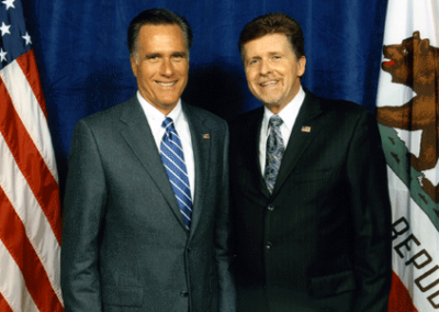 With Gov. Mitt Romney prior to emceeing September 2012 event, Del Mar, California.