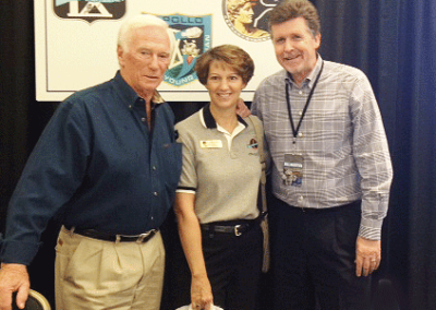 With the last man on the moon, Gene Cernan, and Space Shuttle Commander Eileen Collins. At Kennedy Space Center, November 2012.