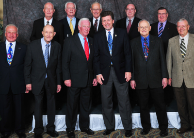 At Astronaut Scholarship event honoring Apollo XVII's 40th Anniversary, Cocoa Beach, Florida - November 2012. Back row, left to right: Jim McDivitt, Dave Scott, Charlie Duke, Ed Mitchell, Dick Gordon; Bottom row, left to right: Buzz Aldrin, Tom Stafford, Gene Cernan, Larson, Alan Bean, Fred Haise. Google any of those names for fascinating information!