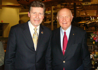 With American icon John Glenn, after introducing him onstage at Apollo XVII 40th Anniversary event in Pensacola, December 14, 2012.