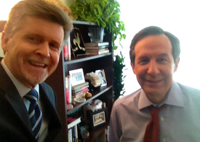 Making a house call on our friend Chris Wallace at his Fox News office in Washington,DC... April 2015.