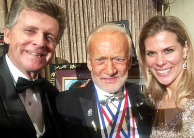 With the legendary Gemini & Apollo astronaut Buzz Aldrin and Aviation/Space artist Michelle Rouch at the 2018 "Living Legends of Aviation" event in Beverly Hills.