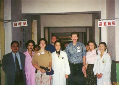 Touring a county hospital, Guizhou Province, China. With Heart to Heart International Medical Relief Project, May 2000.