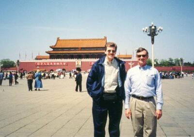 In Beijing, with the founder of Heart to Heart, Dr. Gary Morsch. Tiananmen Square, in front of the Forbidden City.