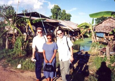 On a mission for The Bible League, Mae Sot, Thailand in September 1997. With KPDQ's Georgene Rice and KFAX's Craig Roberts.