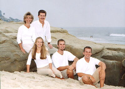 The Larson Family on the beach at La Jolla, California, October 2000.