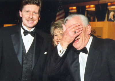 Southwest Airlines Co-Founder Herb Kelleher is proud to hang out with us . . . after emceeing International Aerospace Hall of Fame event — March 2002