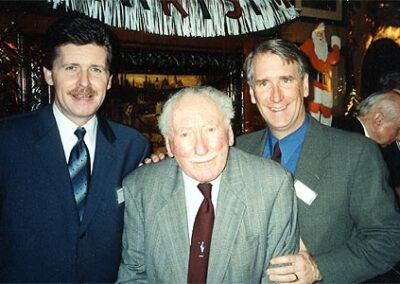 At the Pickwick Club Dinner with the charming Cedric Dickens, great-grandson of Charles Dickens, and Triple Espresso's Dennis Babcock (also charming) — London, December 2001