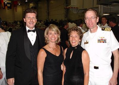 With good friends Capt. Jim and Anne Symonds on the USS Ronald Reagan, August 20, 2005. He's the Commanding Officer of the ship.