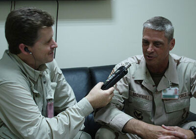 With the highest ranking US enlisted man, Chief Master Sergeant Curt Brownhill, on location in the Middle East, September 2005.