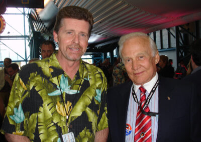 With Buzz Aldrin, the second man to walk on the moon.