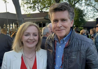 With Liz Truss, former Prime Minister of Great Britain. April 2024 at a Reagan Ranch event 